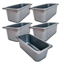 Kit 5 cuba expositora vitrine gelato sorvete abs cor cinza Kit 5 cuba expositora vitrine gelato sorvete abs cor cinza