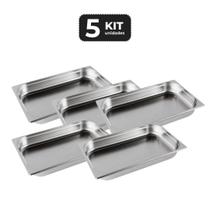 Kit 5 cuba sem alca inox 1/1 gn 65 para buffet