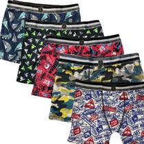 Kit 5 Cueca Boxer Adulto Algodão Masculina Estampada Datha