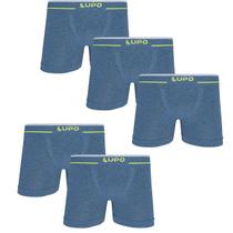 Kit 5 Cueca Boxer Microfibra Sem Costura Texturizada 733 Lupo - Conforto e Alta Durabilidade
