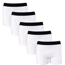 Kit 5 Cuecas Boxer Box Cotton Básica Lisa Algodão Confortável
