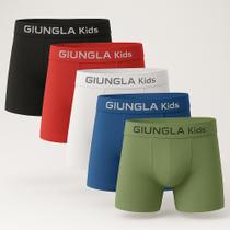 Kit 5 Cuecas Boxer Box Infantil Microfibra Giungla
