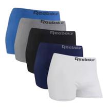 Kit 5 Cuecas Boxer Masculinas Reebok Poliéster e Elastano Conforto Secagem Rápida Sortidas Tamanhos