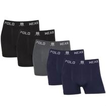 Kit 5 Cuecas Boxer Polo Wear Masculino Original Premium Lisa