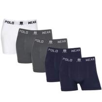 Kit 5 Cuecas Boxer Polo Wear Microfibra Sem Costura Premium