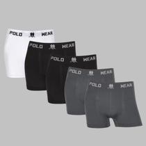 Kit 5 Cuecas Boxer Polo Wear Microfibra Sem Costura Premium