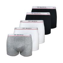 Kit 5 Cuecas Boxers Infantil Box Algodão Cotton Conforto - Try Basics