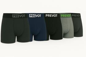 Kit 5 cuecas boxers plus size cores lisas e listradas marca Prevot