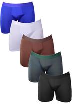 Kit 5 Cuecas Ciclista Masculino Adulto em Microfibra Comprida Confortável Kit 5 Cuecas Ciclista Masculino Adulto em Microfibra Comprida Confortável