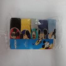 Kit 5 cuecas info disney mickey 02 preto, amarelo, cinza, az escuro, az claro tam g
