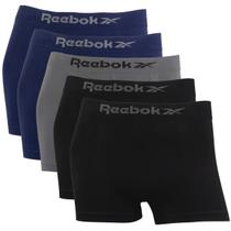 Kit 5 Cuecas Masculina Boxer Reebok Premium Elastano Lisa