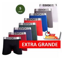 Kit 5 Cuecas Plus Size Microfibra Lisa Premium Extra Grande
