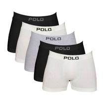 Kit 5 Cuecas Polo 781 Algodão Boxer Sem Costura - Sortido