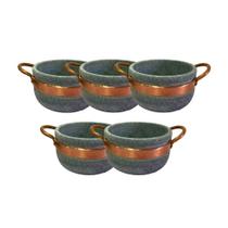 Kit 5 Cumbucas Pedra Sabão Alça de Cobre 500ML Sopa Industria São Jose Kit 5 Cumbucas Pedra Sabão Alça de Cobre 500ML Sopa Industria São Jose