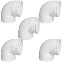 Kit 5 Curva 90 Esgoto Fortlev 40mm 1 1/2 Curta