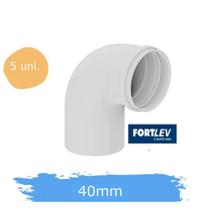 Kit 5 Curva 90 Esgoto Fortlev 40mm 1 1/2 Curta