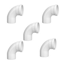 Kit 5 Curva 90 Longa Esgoto 75mm Conexão Canos Encanament