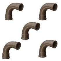 Kit - 5 Curvas Longas PVC Marrom Soldáveis de 50mm 90º Tigre