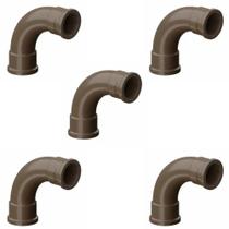 Kit - 5 Curvas Longas PVC Marrom Soldável 50mm 90º - Tigre