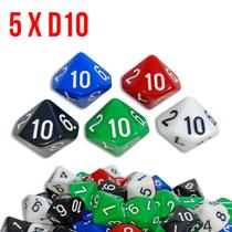 Kit 5 Dados D10 (FG) - RPG