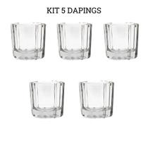 Kit 5 Daping Copo Pote De Vidro Profissional Henna
