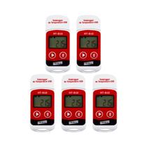Kit 5 Datalogger Digital Escala -30 A 70C 32000 Dados Termômetro C F Usb Software Ht-810 Portátil Instrutherm