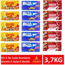 Kit 5 De Cada Bombom Garoto E lacta E Nestle 3,7 KG