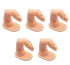 Kit 5 Dedos Postiços Treino Manicure Encaixe Unhas Gel Fibra de Vidro Polygel Porcelana
