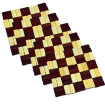 Kit 5 Descanso De Panela Bambu Quadrado 14cm Kit 5 Descanso De Panela Bambu Quadrado 14cm