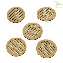 Kit 5 Descanso de Panelas Quentes MDF Redondo 16 cm Protege Mesa Balcão Aparadores Mesa Posta