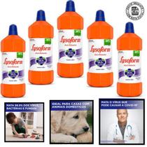 Kit 5 desinfetante lysoform 1l suave odor médicos aprovam