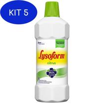Kit 5 Desinfetante Lysoform Johnson Citrus 1-Litro - Provider Johnson