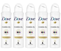 Kit 5 Desodorante Antitranspirante Dove Invisible Dry 150Ml