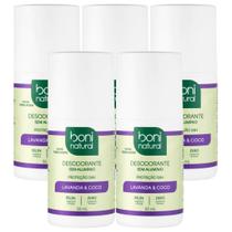 Kit 5 Desodorante Boni Natural Roll-On Natural Coco E Magnésio Vegano Lavanda 24Hrs Proteção 55ml