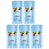 Kit 5 Desodorante em Gel Invisible Secret 45g Clear Berry
