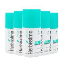 Kit 5 Desodorante Herbíssimo Antitraspirante Roll on Neutro Protege e Hidrata Hidra+ Sem Perfurme 48h 55ml