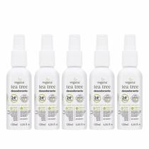 Kit 5 Desodorante Natural Tea Tree Vegana 120ml 24h