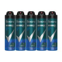 Kit 5 Desodorante Rexona Men Active Dry Aerosol Antitranspirante 72h 150ml