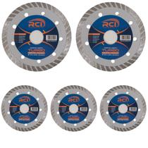 Kit 5 Disco Corte Diamantado Turbo 110m x22,23mm RCI Mármore Kit 5 Disco Corte Diamantado Turbo 110m x22,23mm RCI Mármore