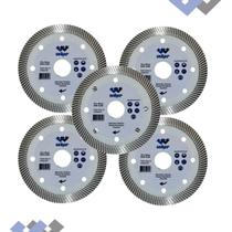 Kit 5 Disco Corte Porcelanato Diamantado Turbo 110mm 4.3/8