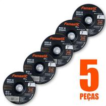 Kit 5 Disco Desbaste Serralheiro Acabamento De Ferro E Metal