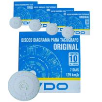 Kit 5 Disco Diagrama para Tacógrafo 7d Semanal - 125km/h - 10 un (VDO 14025005F)