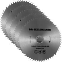 Kit 5 Disco Lâmina de Serra 110mm Madeira 60 Dentes Circular