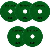 Kit 5 Disco Lixa Diamantada Úmida Porcelanato Pedra Granito Mármore Acabamento Polimento Lixamento Brilho Dágua Flexível Polir Grão 50 à 1500 Stamaco