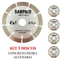 KIT 5 discos corte concreto diamantado segmentado 110 MM