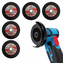 Kit 5 Discos Corte Resina 75mm Corte Rápido Acabamento Fino Furo 10mm Esmerilhadeira PowerGrip