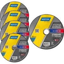 Kit 5 Discos de Corte para Esmerilhadeira 115x22.23mm 66252849762 NORTON