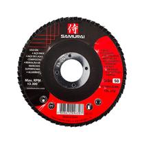 Kit 5 Discos de Lixa Flap de Fibra 115mm 4” Grão 50