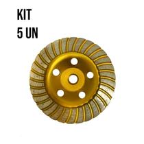 Kit 5 Discos Diamantado Desbaste Turbo 4.1/2" X Rosca M14 - Thunder Tools Kit 5 Discos Diamantado Desbaste Turbo 4.1/2" X Rosca M14 - Thunder Tools
