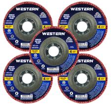 Kit 5 Discos Flap De Lixa 4.1/2 Grão Grosso 115mm Lixadeira
